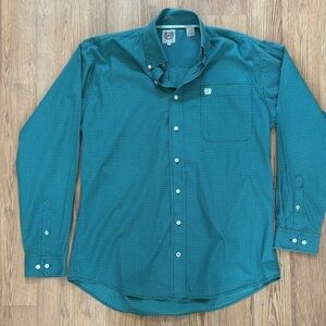 Cinch Men's Green Casual Button-Down Shirt